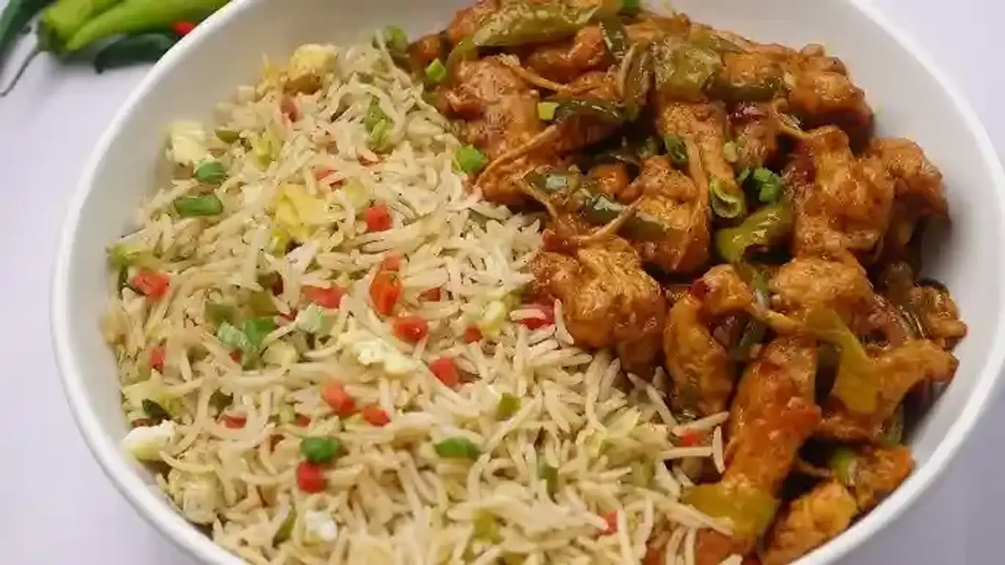 Chicken Fried Rice with Chilly Chicken 