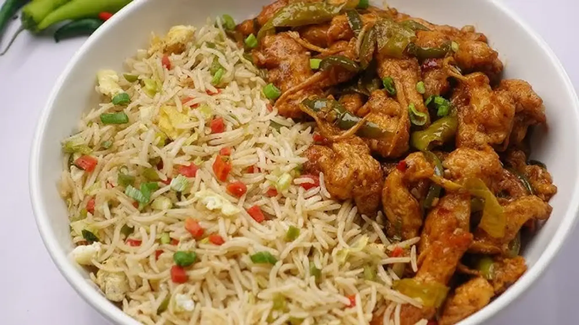 Chicken Fried Rice with Chilly Chicken 