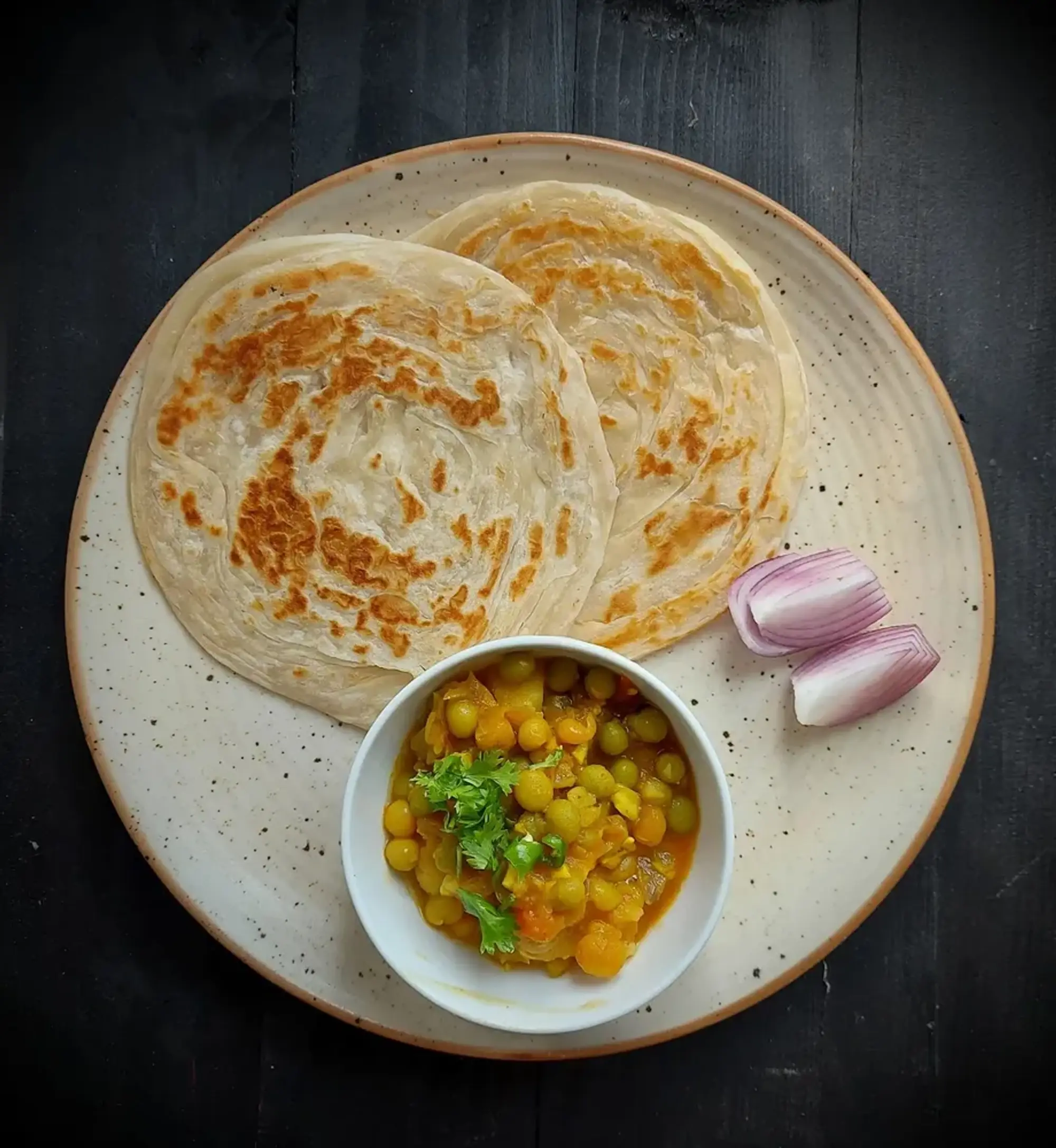 Paratha with Ghuguni