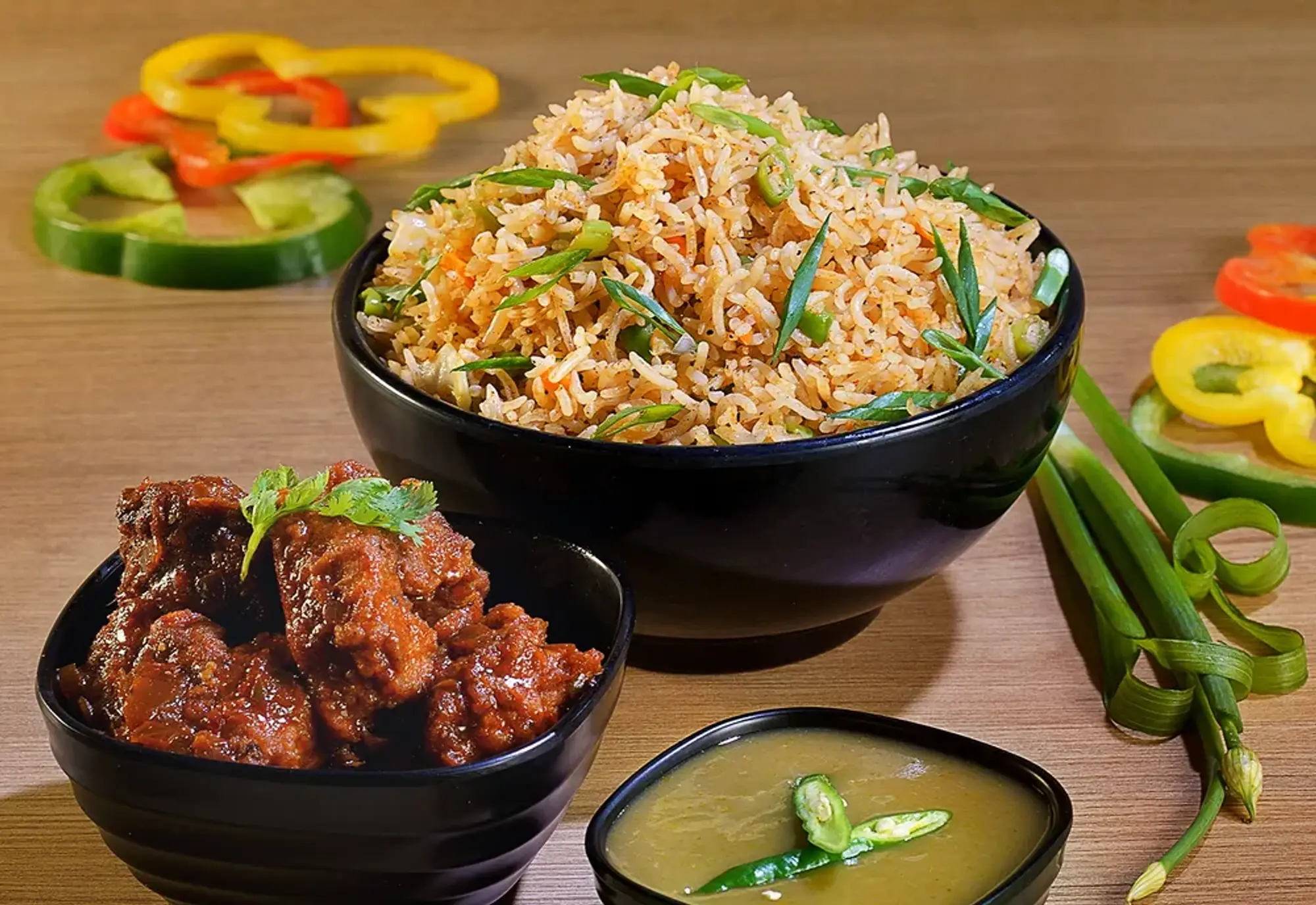 Veg Fried Rice Chicken Manchurian